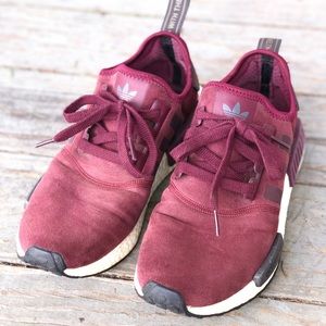 🍷Burgandy Maroon Adidas Suede NMD R1 Boost💫